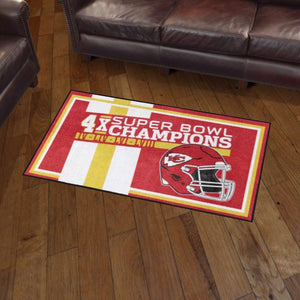 Kansas City Chiefs 4- Time Super Bowl Champions Dynasty Rug - 8'x10'