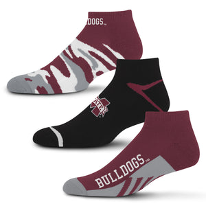 Mississippi State Bulldogs Camo Boom No Show Socks 3 Pack