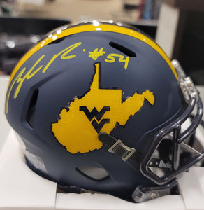 Zach Frazier West Virginia Mountaineers Signed Country Roads Mini Helmet