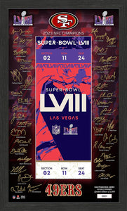 San Francisco 49ers Super Bowl LVIII Signature Ticket Frame