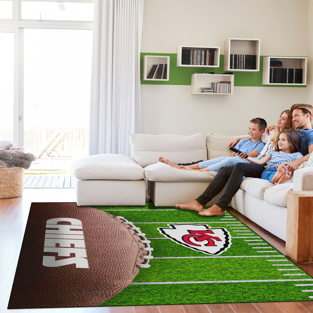 Kansas City Chiefs Football Field Washable Area Rug - 5'x7