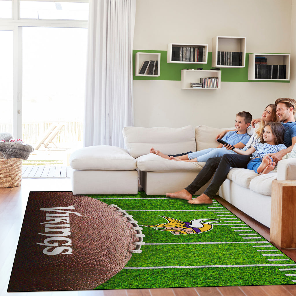 Minnesota Vikings Football Field Washable Area Rug - 5'x7