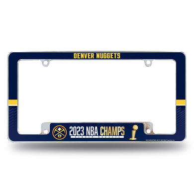 Denver Nuggets 2023 NBA Champions All Over Chrome License Plate Frame