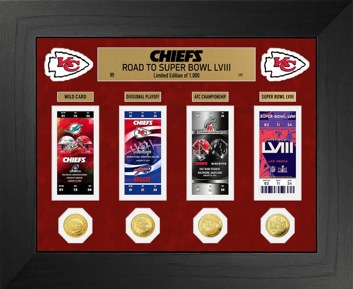 Kansas City Chiefs Road to Super Bowl LVIII Deluxe Ticket and Gold Coin Photo Mint