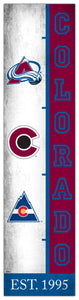 Colorado Avalanche Team Logo Evolution Wood Sign -  6"x24"