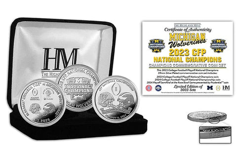 Michigan Wolverines 2023 CFP National Champions 3 Coin Silver Set