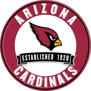 Arizona Cardinals Establish Date Metal Round Sign - 12"