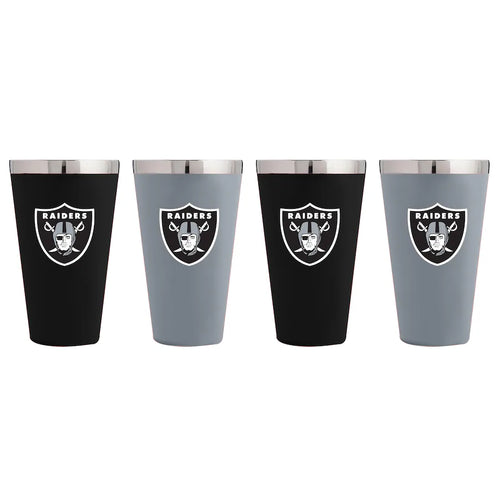 Las Vegas Raiders 4-Pack Matte Color Stainless Steel Pint Glass Set