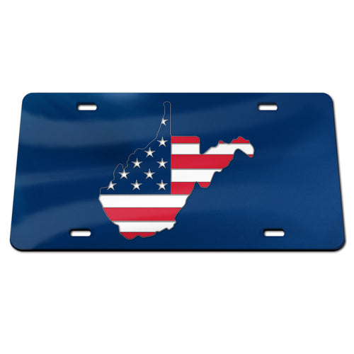 West Virginia Mountaineers Patriotic License Plate 