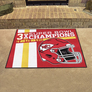Kansas City Chiefs 3-Time Super Bowl Champions All-Star Mat 34"x45"