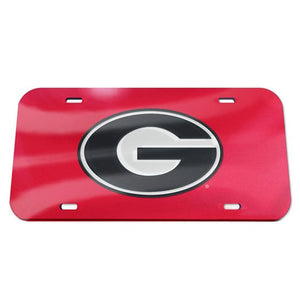 Georgia Bulldogs Red Chrome Acrylic License Plate