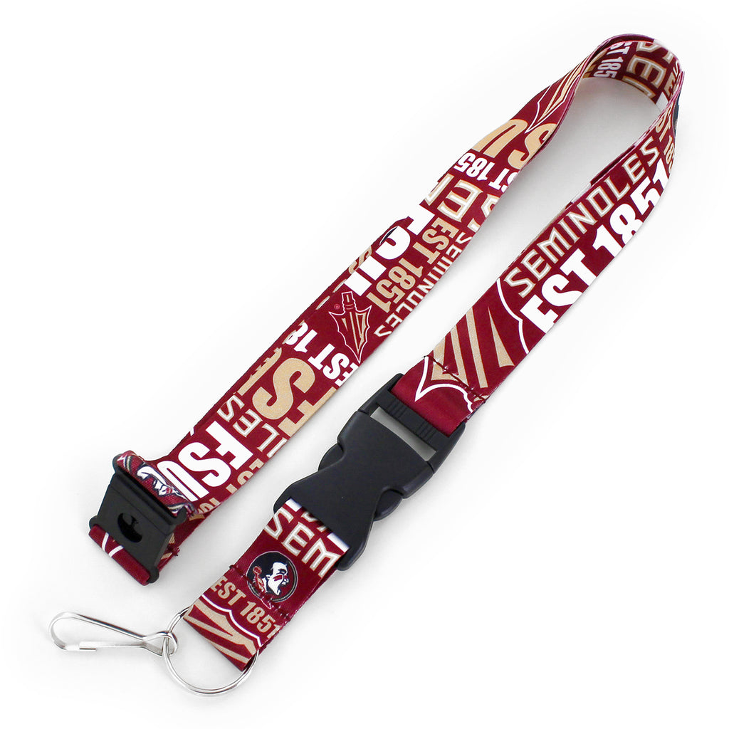 Aminco NCAA Florida State Seminoles Team Lanyard - Detachable Clip For Keys Or Badge, 24 Inch