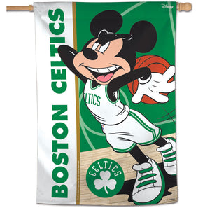Boston Celtics Mickey Mouse Vertical Flag 28"x40"                                                                     