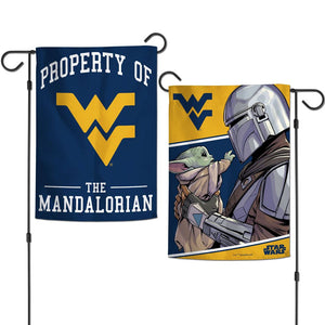 West Virginia Mountaineers 2 Sided Star Wars Madalorian Garden Flag - 12"x18"