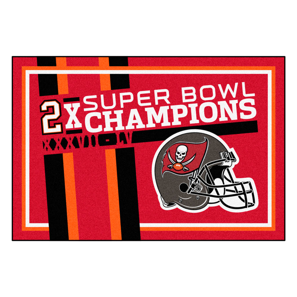 Tampa Bay Buccaneers Super Bowl LV Champions 5x8 Plush Rug - Fan Rugs