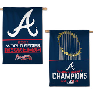 Atlanta Braves 2021 World Series Champions Double Sided Vertical Flag - 28"x40"