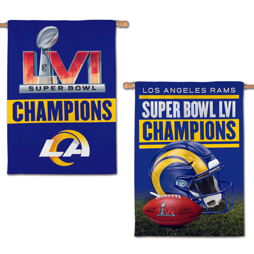 Los Angeles Rams Super Bowl LVI Champions 2-Sided Vertical Flag - 28