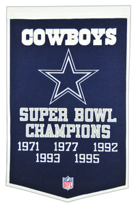 dallas cowboys super bowl dynasty wool banner 