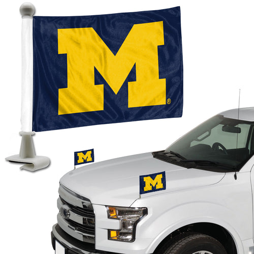 Michigan Wolverines Team Ambassador Car Flags Set of 2