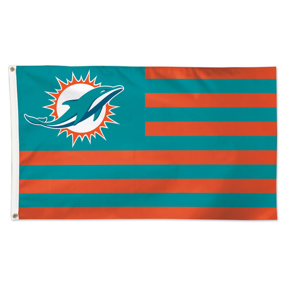 Miami Dolphins Patriotic Deluxe Flag 3'x5' Sports Fanz
