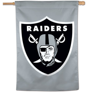 Las Vegas Raiders Silver Vertical Flag - 28"x40"