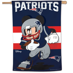New England Patriots Mickey Mouse Vertical Flag - 28"x40"                                             