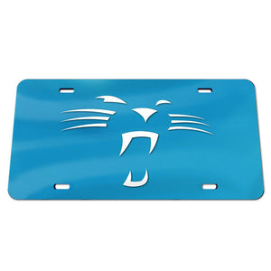 Carolina Panthers "Whiskers" Blue Chrome Acrylic License Plate