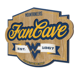 West Virginia Mountaineers 3D Fan Cave Wood Sign