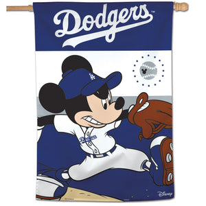 Los Angeles Dodgers Mickey Mouse Vertical Flag - 28"x40"                                                                                                                           