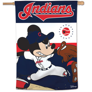 Cleveland Indians Mickey Mouse Vertical Flag - 28"x40"                                                         
