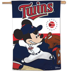 Minnesota Twins Mickey Mouse Vertical Flag - 28"x40"                                                                