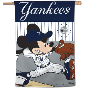 New York Yankees Mickey Mouse Vertical Flag - 28"x40"