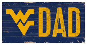 West Virginia Mountaineers Dad Wood Sign