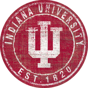 Indiana Hoosiers Herritage Logo Round Wood Sign - 23.5"