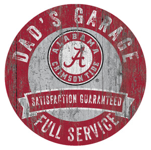 NCAA fan gear Alabama Crimson Tide "Dad's Garage" sign from Sports Fanz