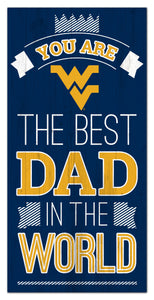 West Virginia Mountaineers Best Dad Wood Sign - 6"x12"