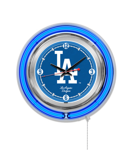 Los Angeles Dodgers Double Neon Wall Clock - 15