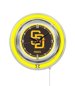 San Diego Padres Double Neon Wall Clock - 15"