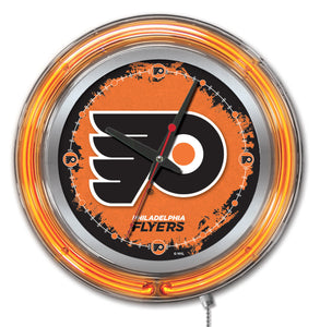 Philadelphia Flyers Double Neon Wall Clock - 15 "