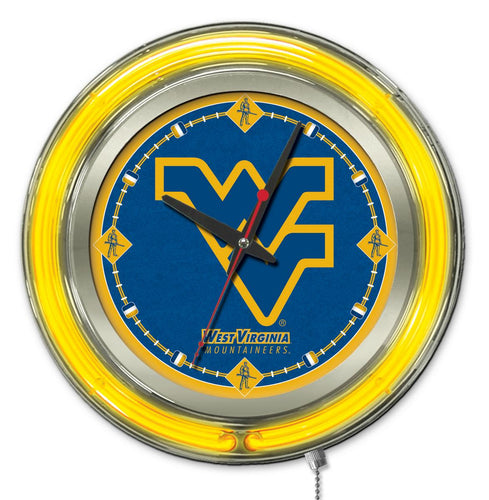 West Virginia Mountaineers Double Neon Wall Clock - 15 