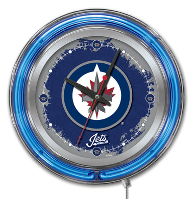Winnipeg Jets Double Neon Wall Clock - 15 