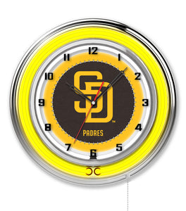 San Diego Padres Double Neon Wall Clock - 19"