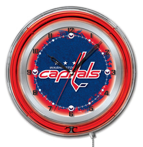 Washington Capitals Double Neon Wall Clock - 19 "