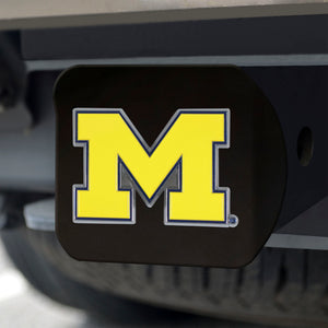 Michigan Wolverines Color Emblem On Black Hitch 