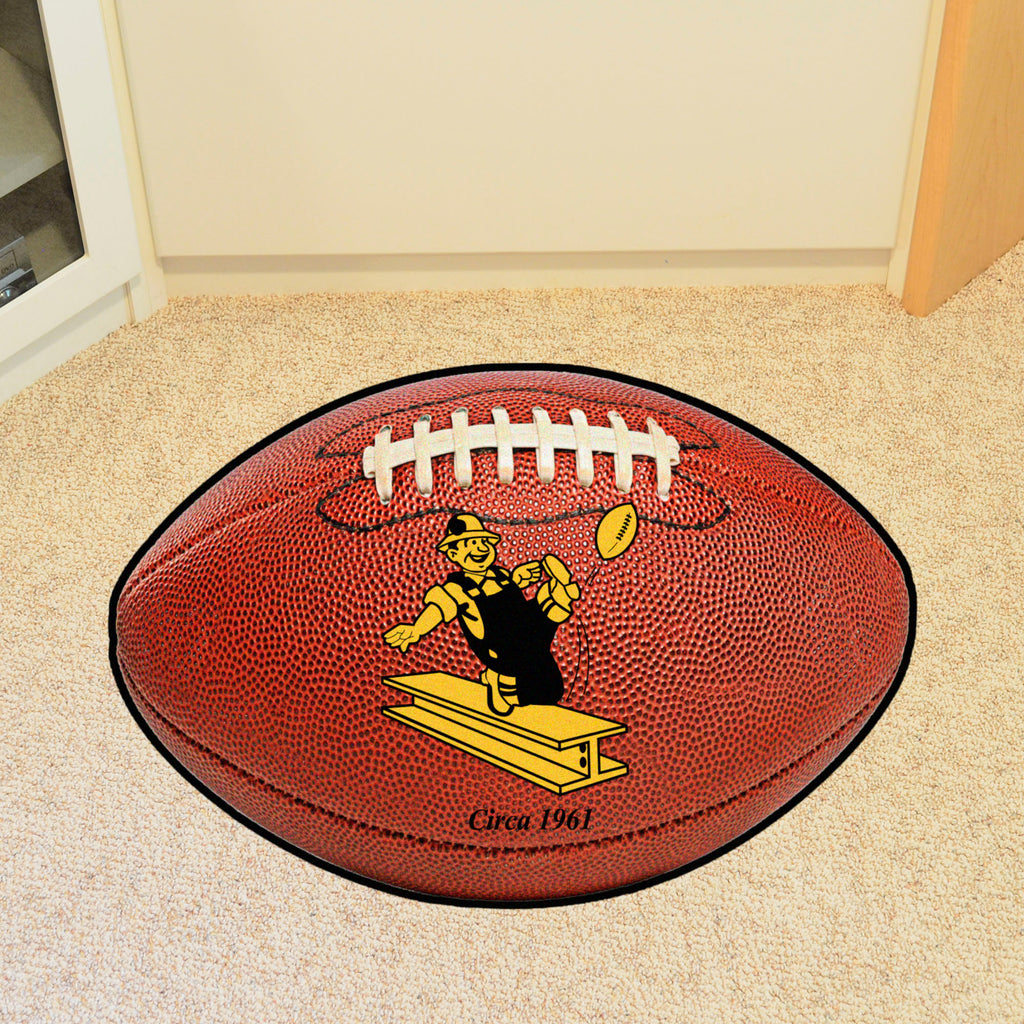 Pittsburgh Steelers Retro Logo Football Mat 21"x32" Sports Fanz