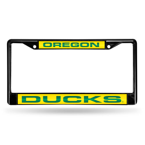 Oregon Ducks Black Laser Chrome License Plate Frame