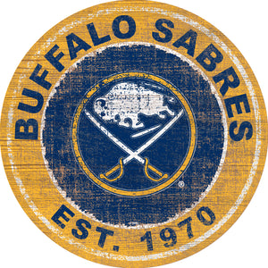Buffalo Sabres Heritage Logo Wood Sign - 24"