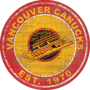 Vancouver Canucks Heritage Logo Wood Sign - 24"