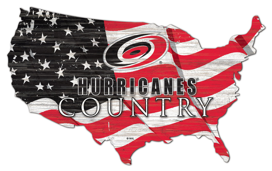 Carolina Hurricanes USA Shape Flag Cutout