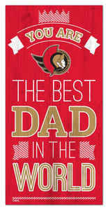 Ottawa Senators Best Dad Wood Sign - 6"x12"